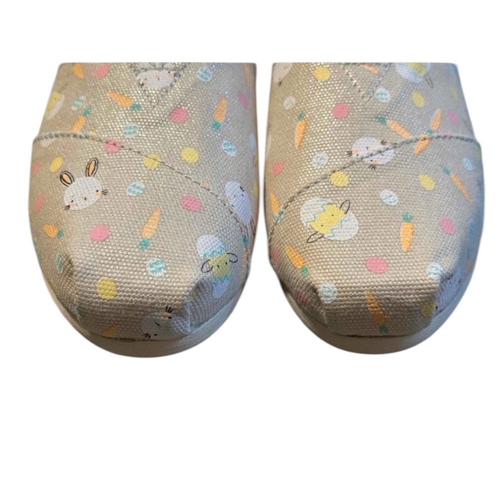 TOMS Beige Bunny Print Slip-On Shoes - Picture 2 of 3